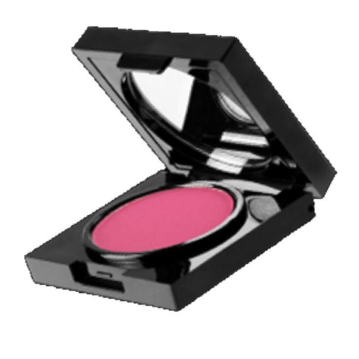 Train Wreck Cosmetics Blusher cool pinks, mauves & reds.  Clean Sharp black packaging.