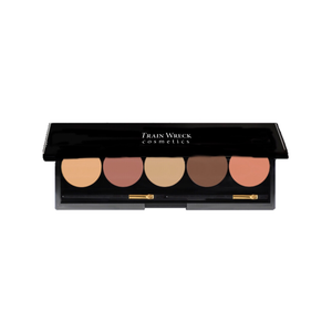 Train Wreck Cosmetics Revolutionary 5 Well Contour Makeup Palette /dark skin tone